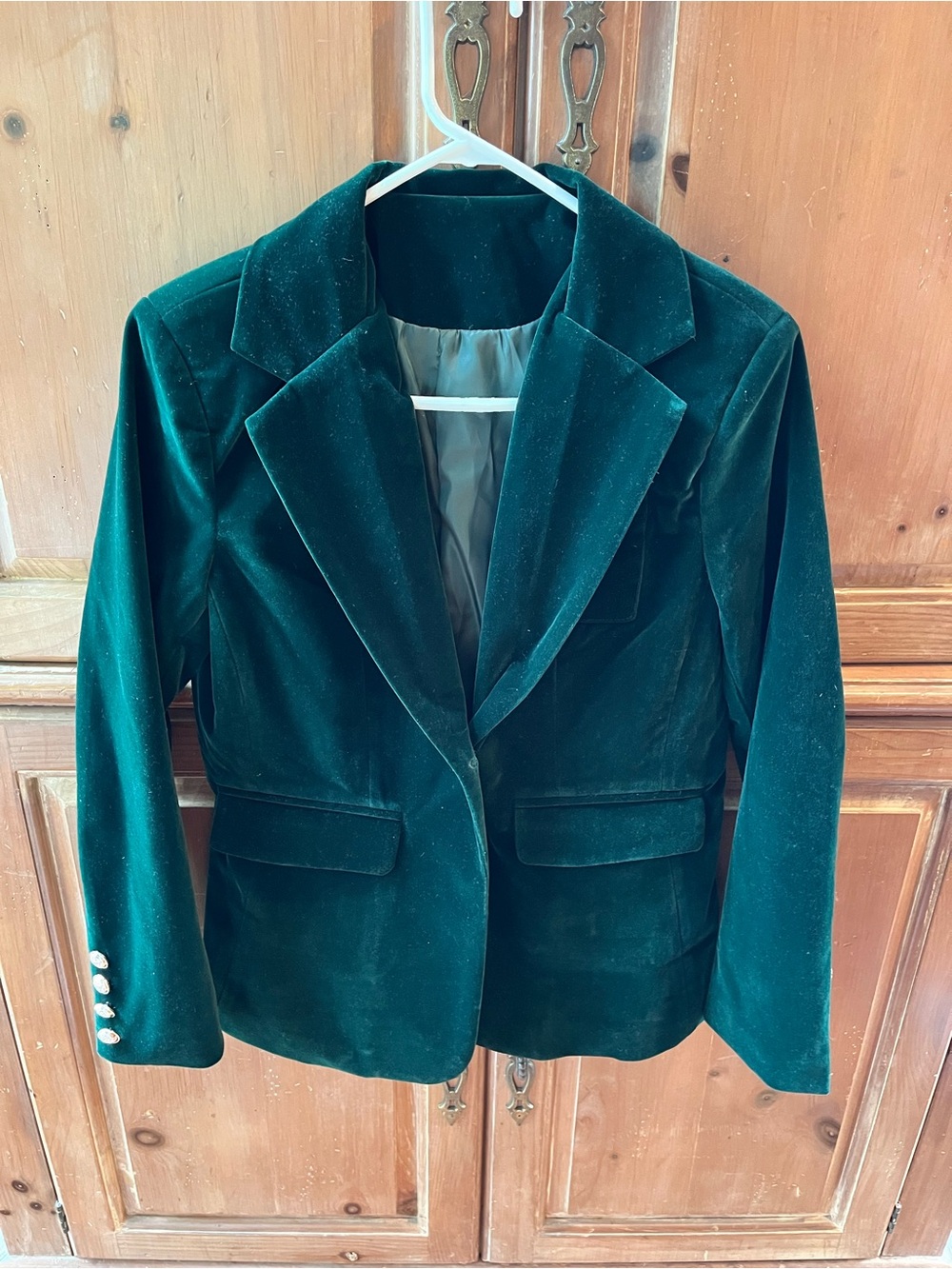 DARK HUNTER GREEN VELVETEEN BLAZER SIZE SMALL